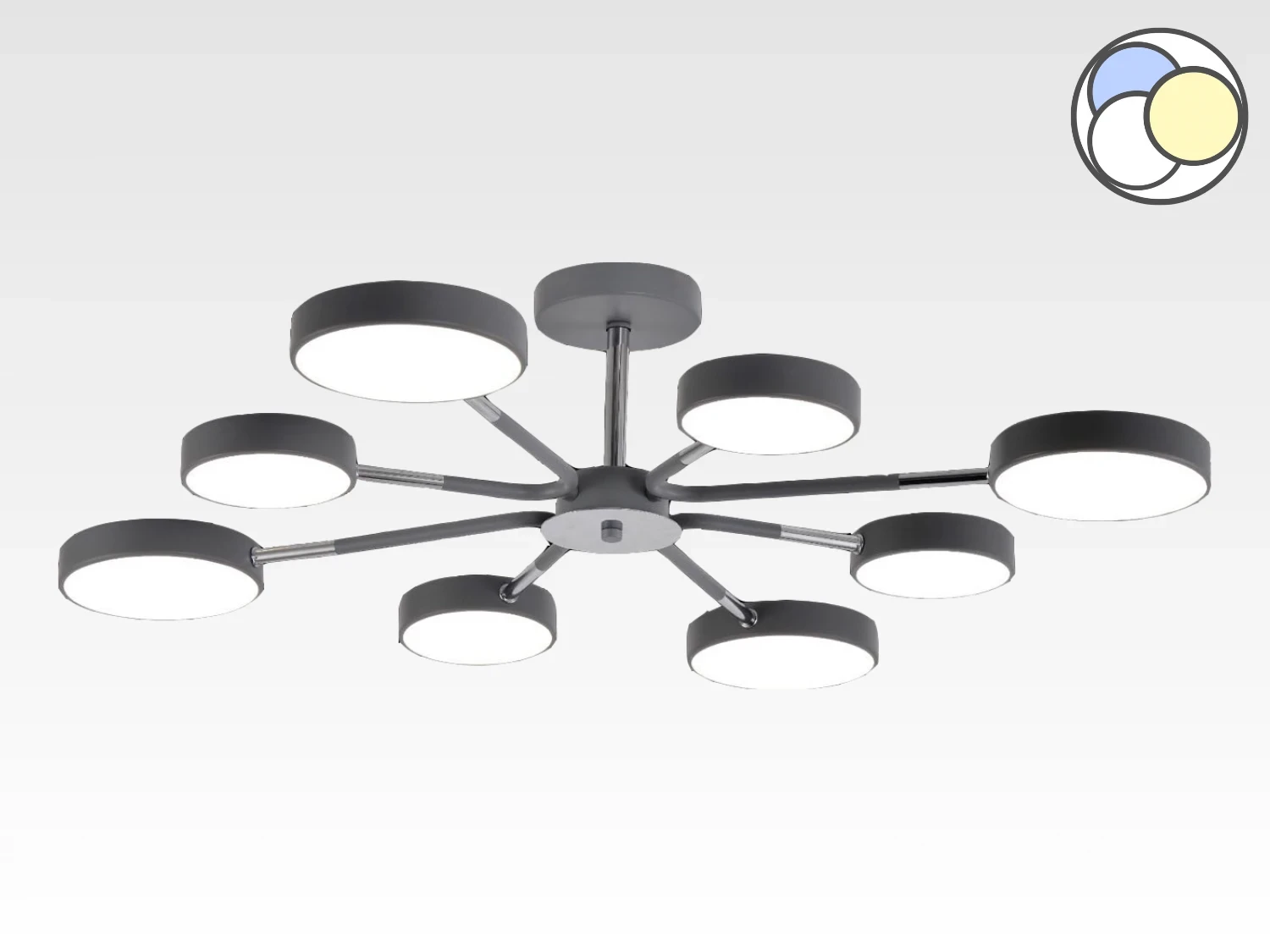 Потолочный светильник Lusster SL-7813/8 серый + хром с регулировкой тона